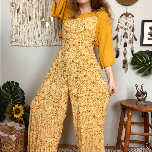 Free People Pants - FREE PEOPLE Printed Sugar Sands Tie Jumpsuit Large